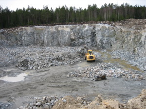 Översiktsbild vid Broberget Bergtäkt, där Geoveta upprättat miljökonsekvensbeskrivning