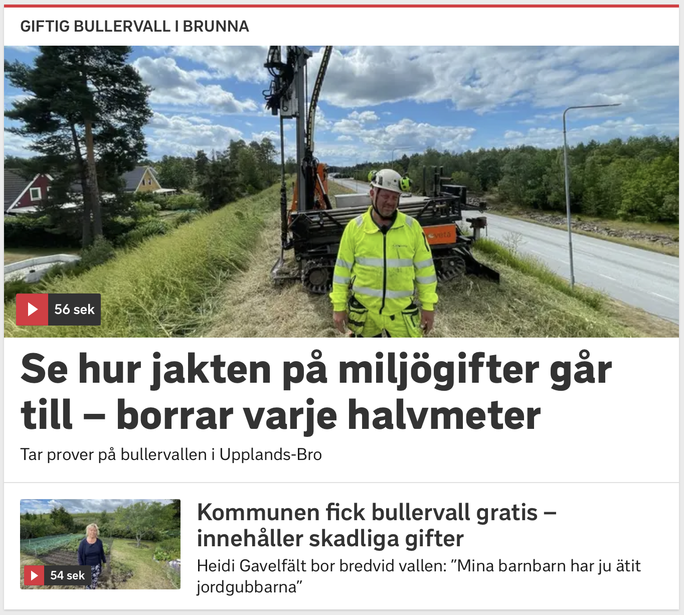 Bullervall i Upplands-Bro med fältgeotekniker Anders som letar miljögifter